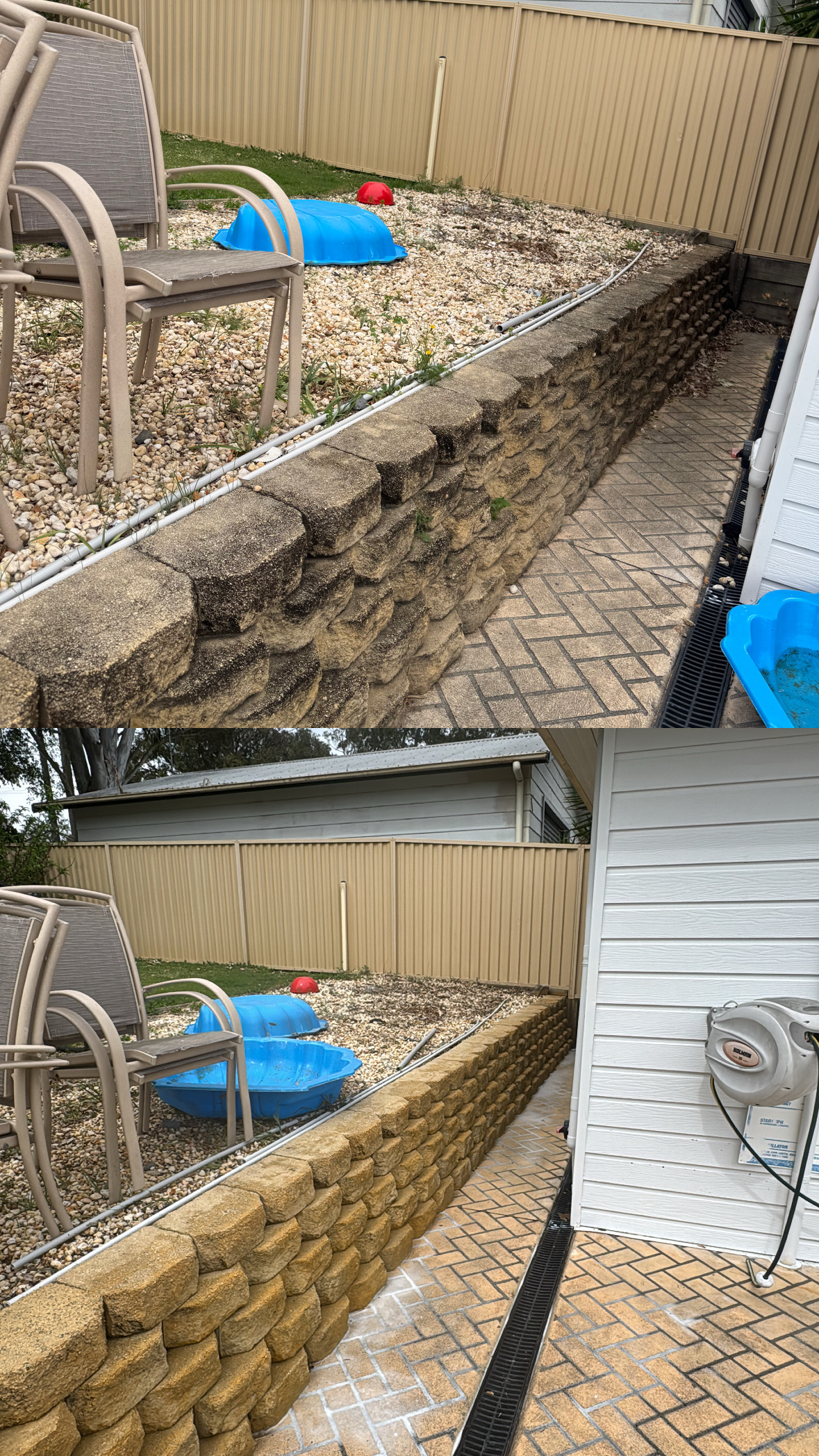 Retaining wall + pavers · Kincumber