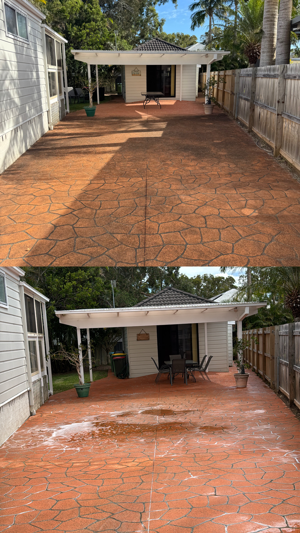 Patio · Stamped concrete, Bateau Bay